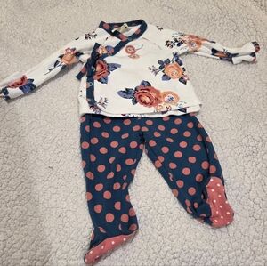 Floral and Polka Dot Baby Outfit